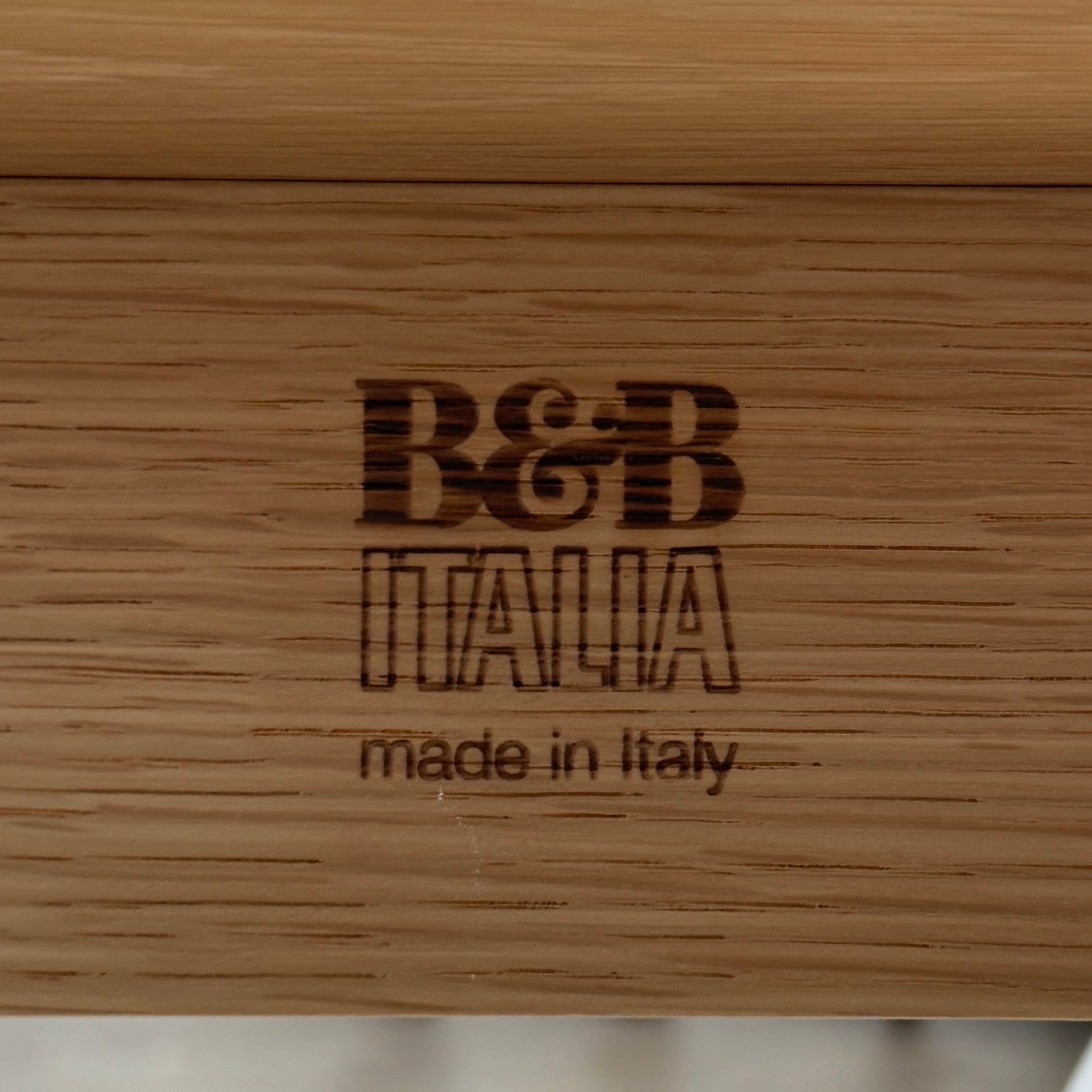 B&B Italia Frank Low Console by B&B Italia, a rectangular wooden shelf with open front and back in a minimalist design, displayed against a plain white background.