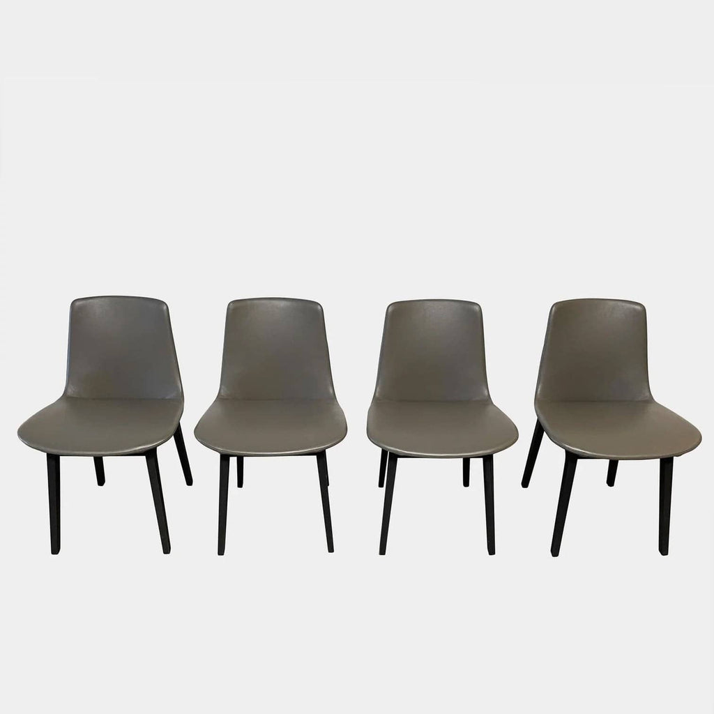 Four Poliform Ventura Chair Sets with black legs on a white background.