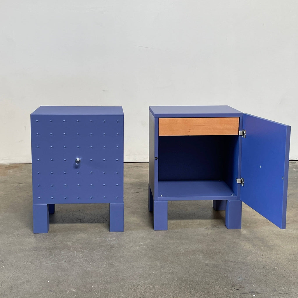 A pair of Acerbis Memphis Style Nightstands on a white background.