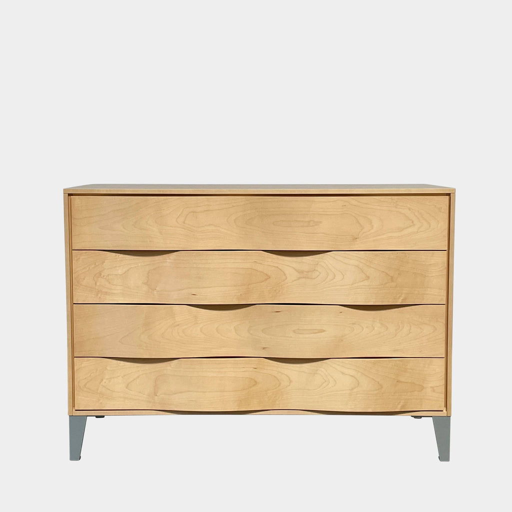 An Acerbis Blonde Wavy Wood Dresser on a white background.