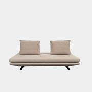 Ligne Roset Prado Sofa with 2 Backrests by Ligne Roset, featuring a beige modern design, two rectangular back cushions, and black angled legs, offering flexible seating options and set against a plain white background.