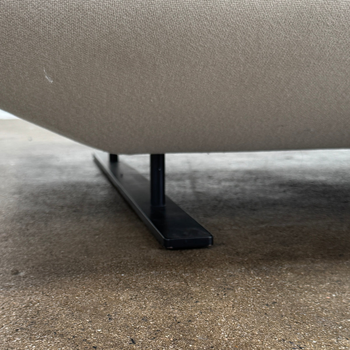Ligne Roset Prado Sofa with 2 Backrests by Ligne Roset, featuring a beige modern design, two rectangular back cushions, and black angled legs, offering flexible seating options and set against a plain white background.