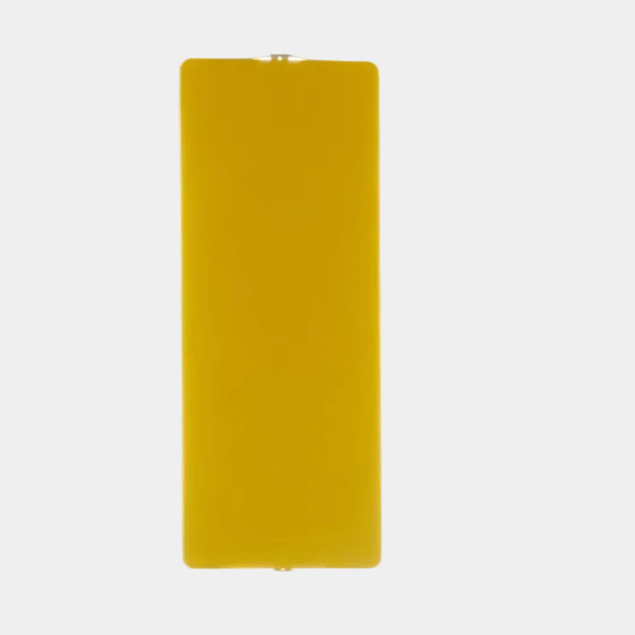 Rectangular yellow Nemo Applique à Volet Pivotant Double wall light fixture with a pivoting shutter.