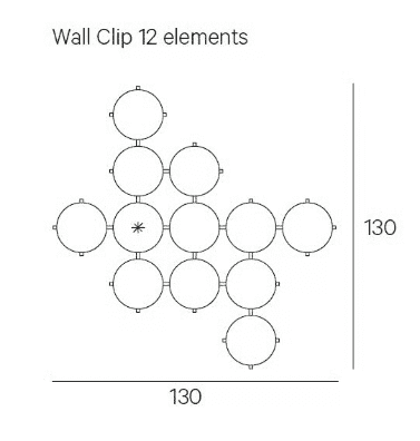 A group of Henge Wall Clips Light on a white background.