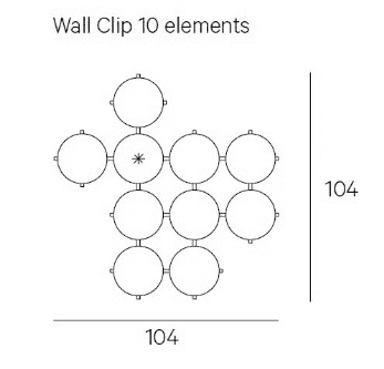 A group of Henge Wall Clips Light on a white background.
