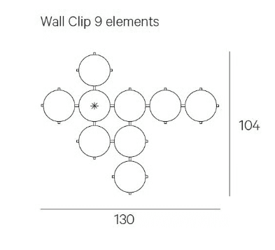 A group of Henge Wall Clips Light on a white background.
