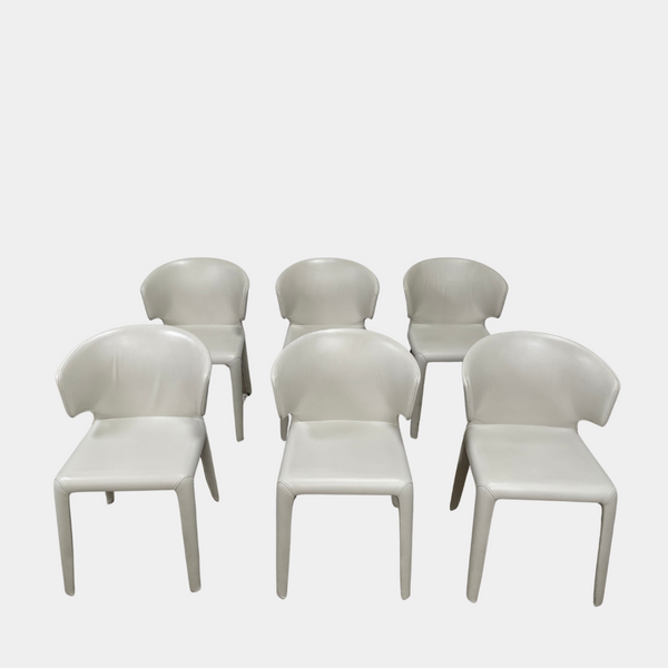 Cassina Set Of Six Hola 367 White Dining Chairs | Luxury