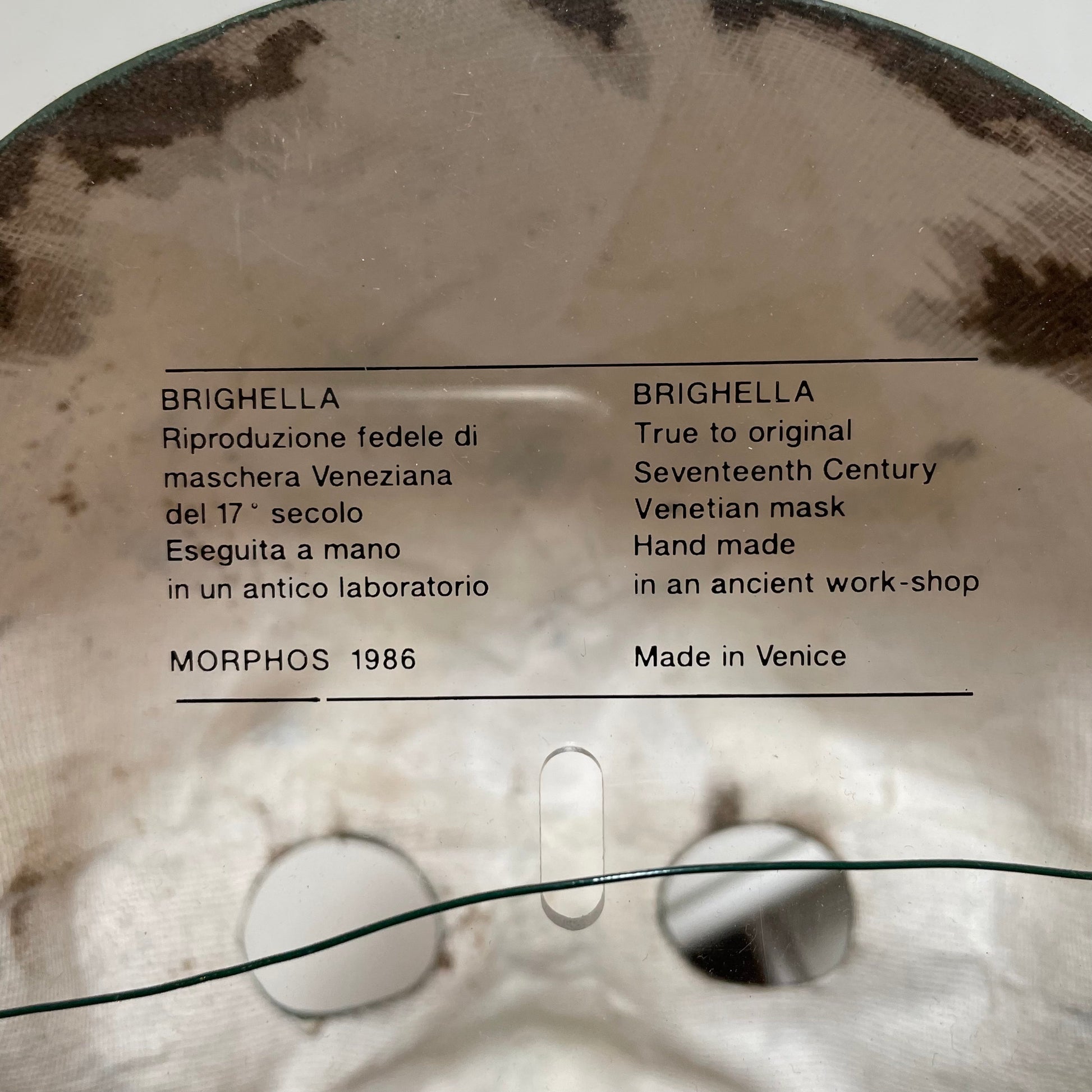 Seventeenth Century Venetian Mask Replica, Decor - Modern Resale