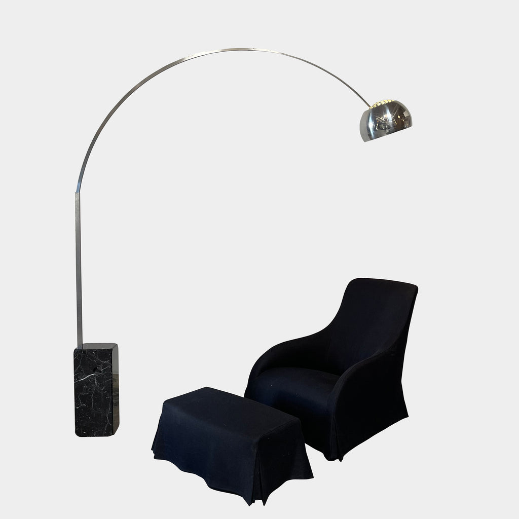 Arco Floor Lamp with limited edition black marble base, Floor Lamp - Modern Resale