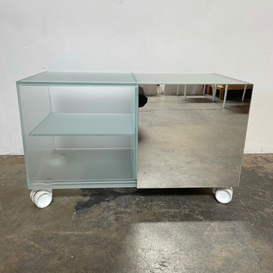 Shoji Madia Glass Storage Table, Cabinets - Modern Resale