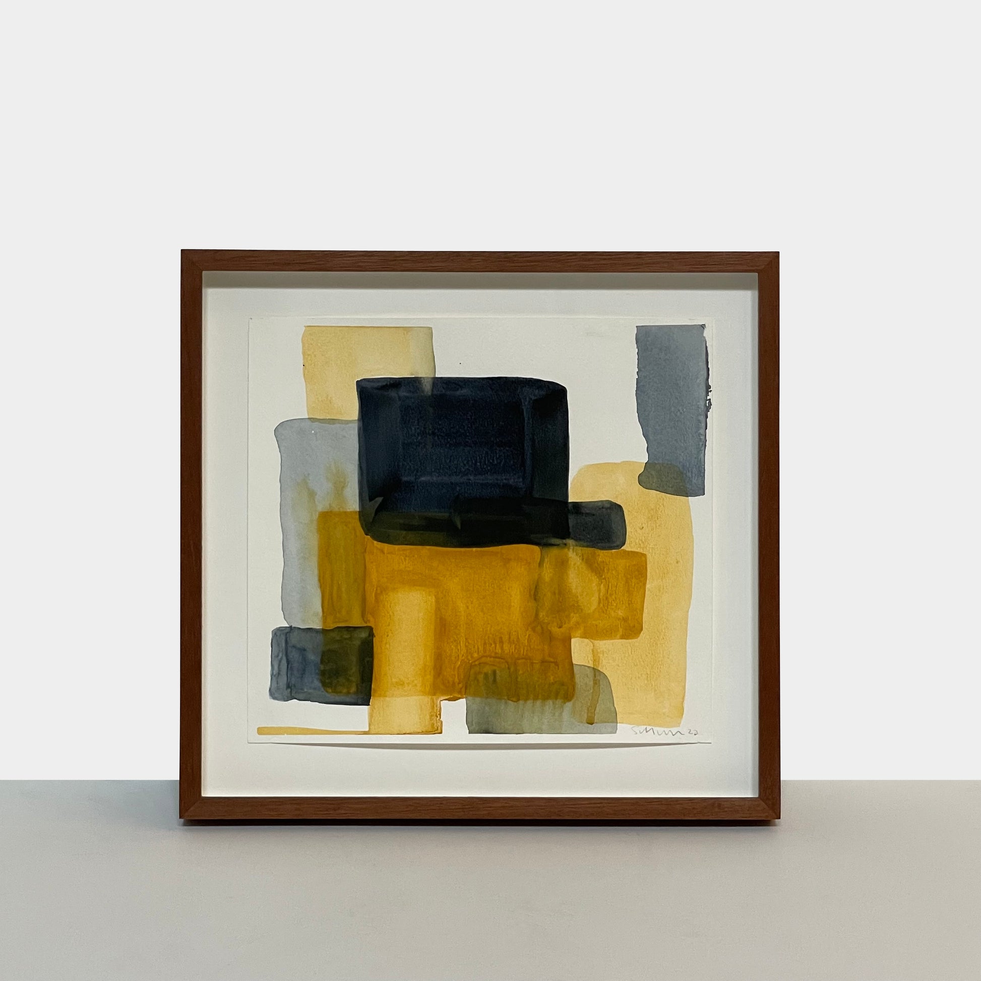 Watercolor: Composition in Blue and Gold, Art & Prints - Modern Resale