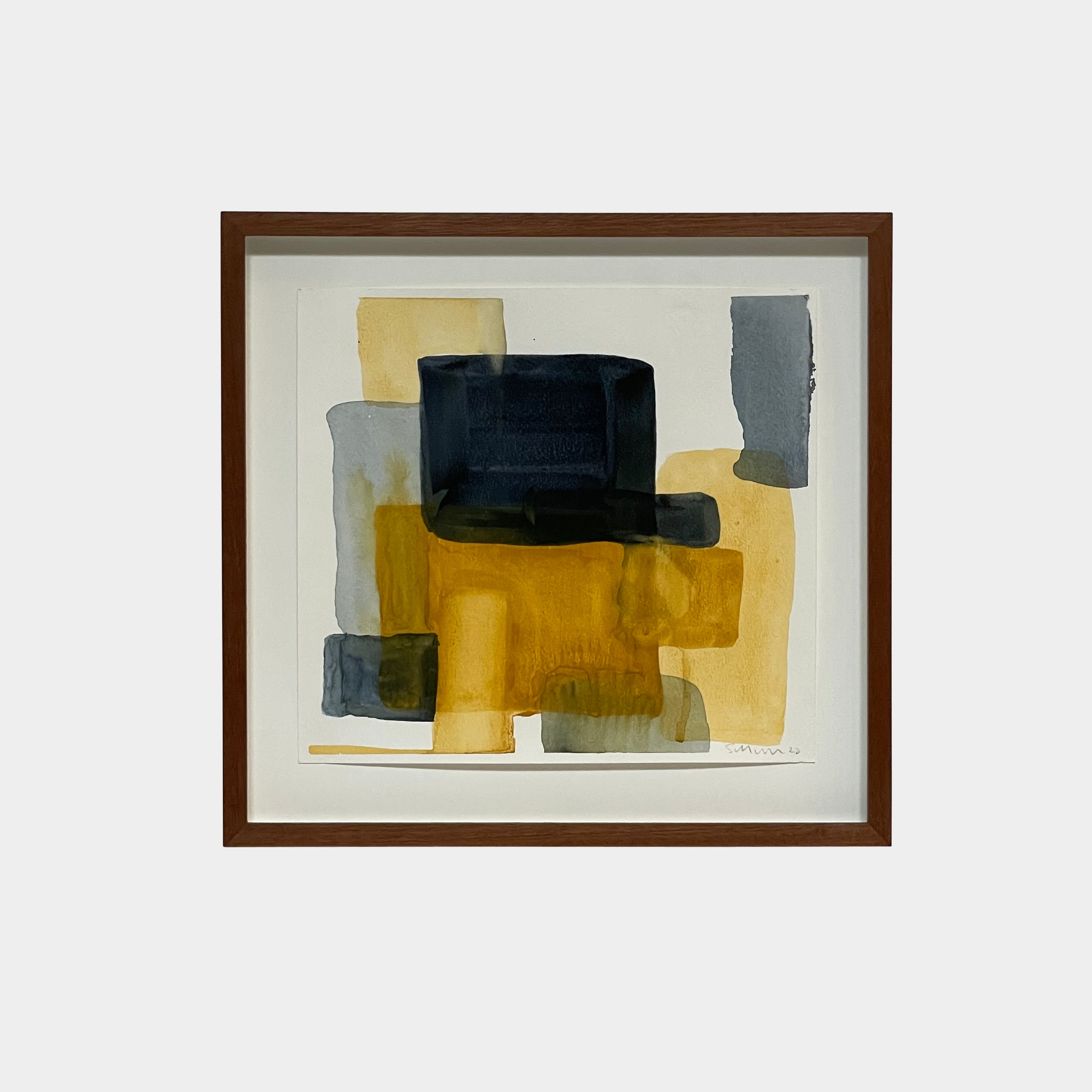 Watercolor: Composition in Blue and Gold, Art & Prints - Modern Resale