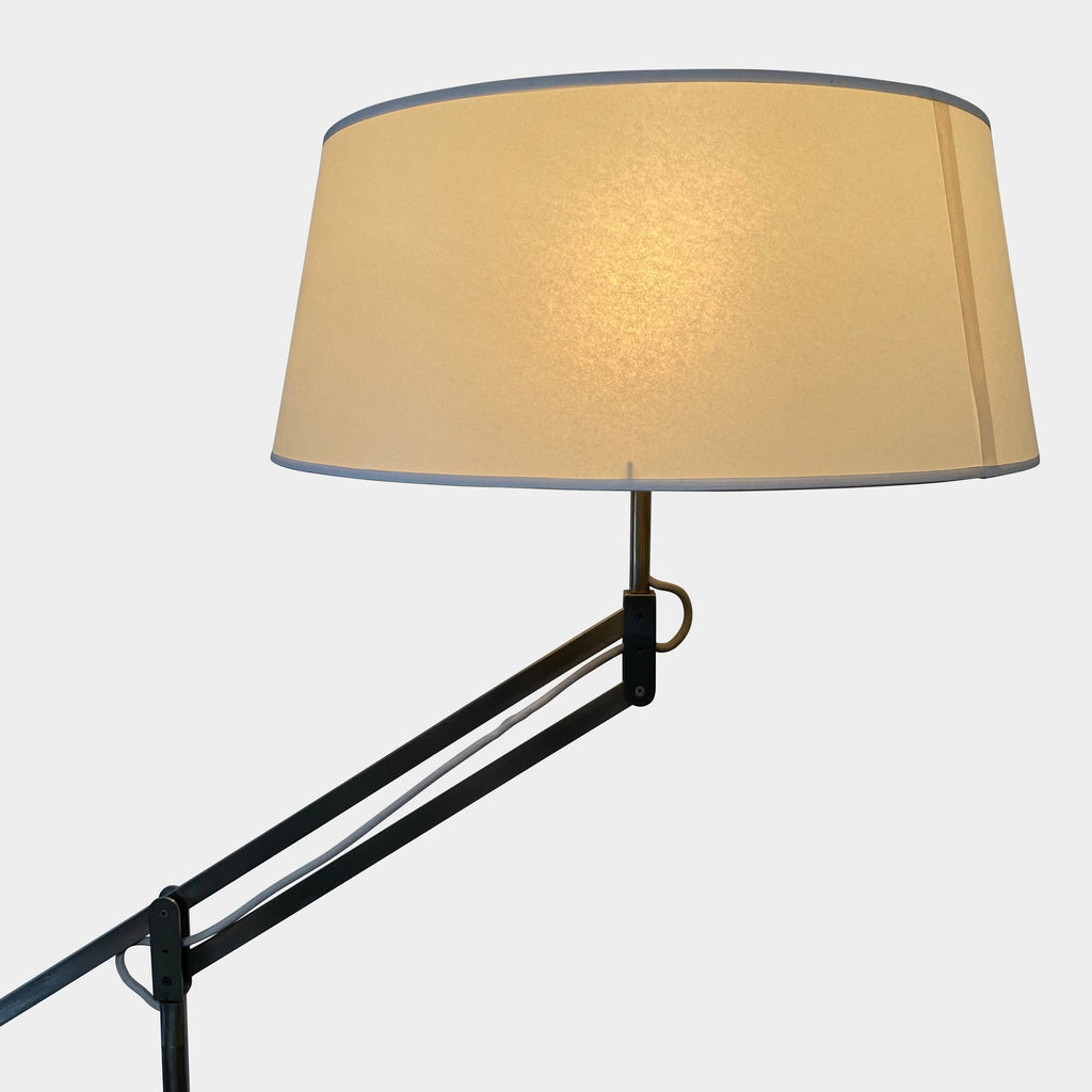 An Ecart International Duplex floor lamp with a beige shade.