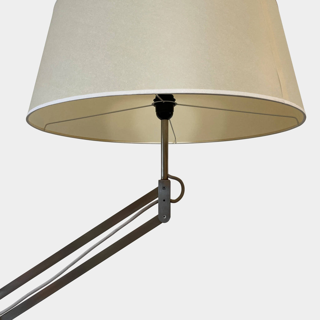 An Ecart International Duplex floor lamp with a beige shade.