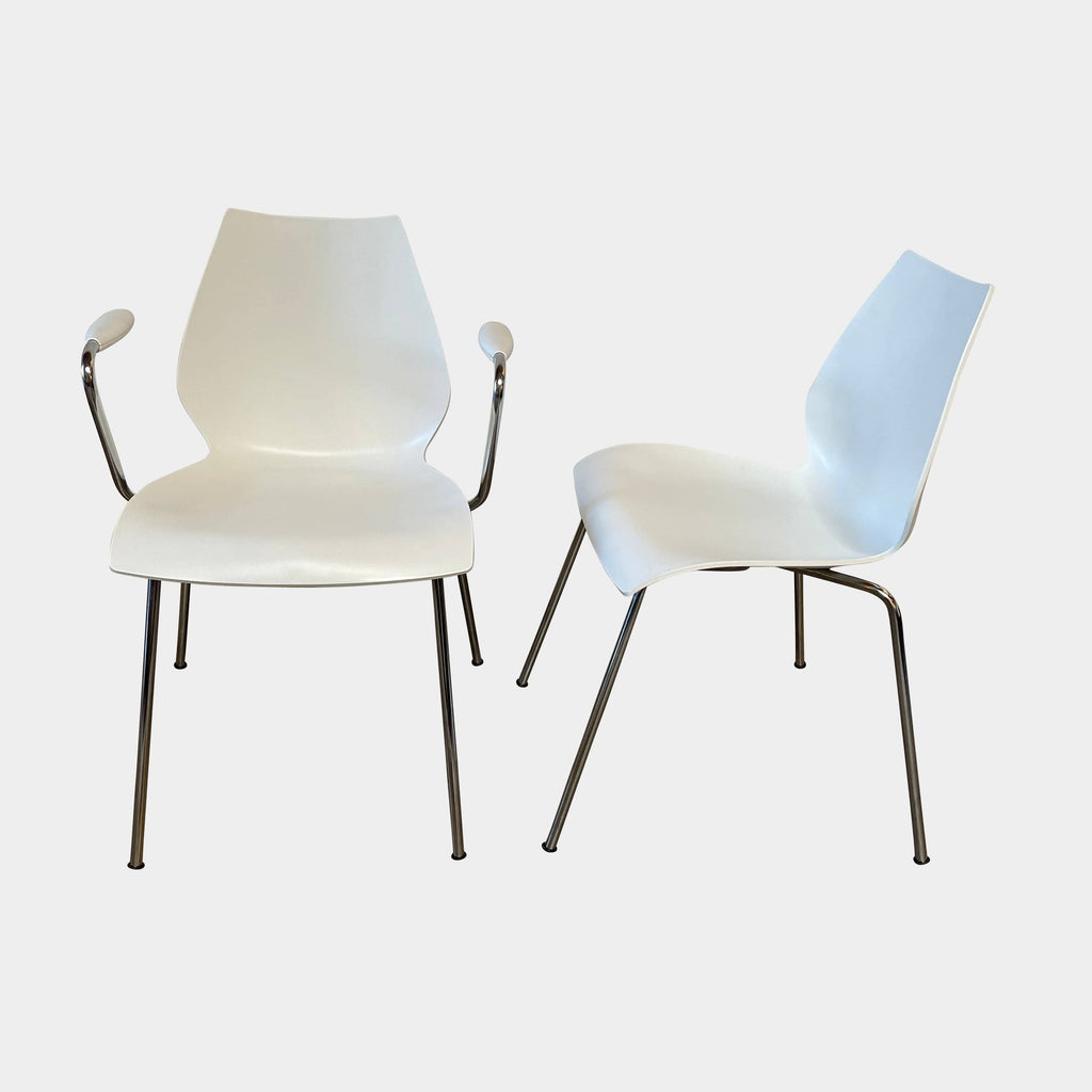 A set of six Kartell Maui Chairs on a white background.