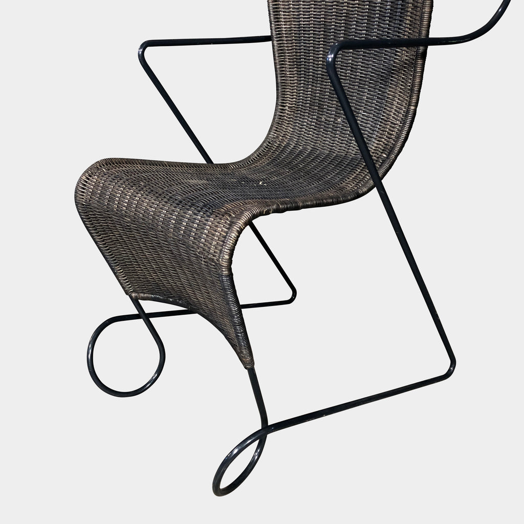 Zigzag Wicker Armchair, Armchair - Modern Resale