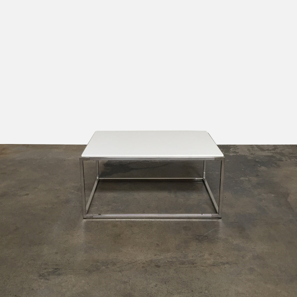 White & Chrome Coffee Table, Coffee Table - Modern Resale