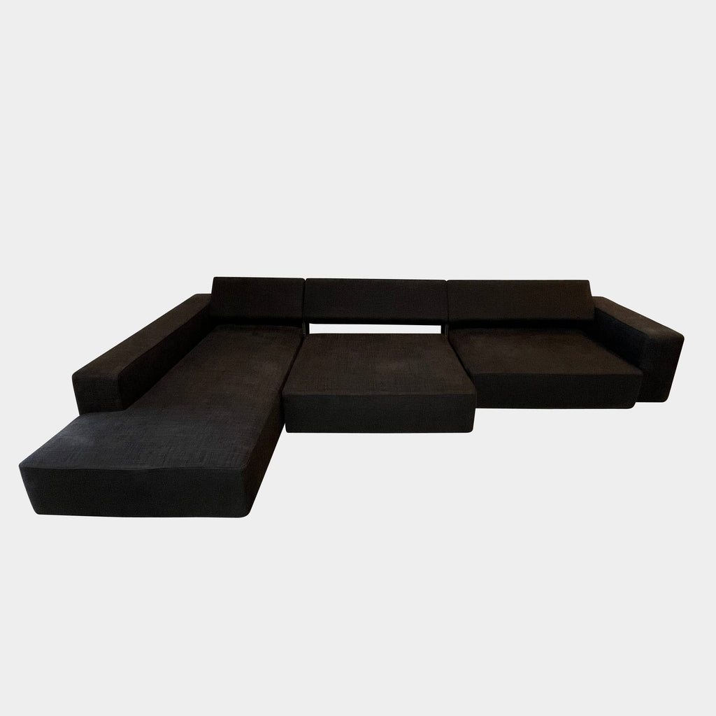 A black B&B Italia Andy Sectional on a white background, perfect for lounging.