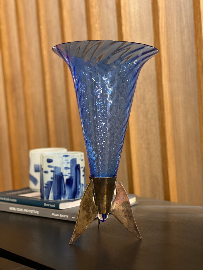 Blue Vase on Stand, Decor - Modern Resale