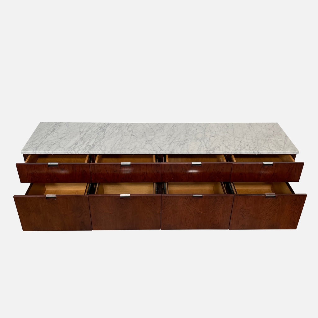 Vintage Florence Knoll Rosewood and Marble Top Credenza, Credenzas - Modern Resale