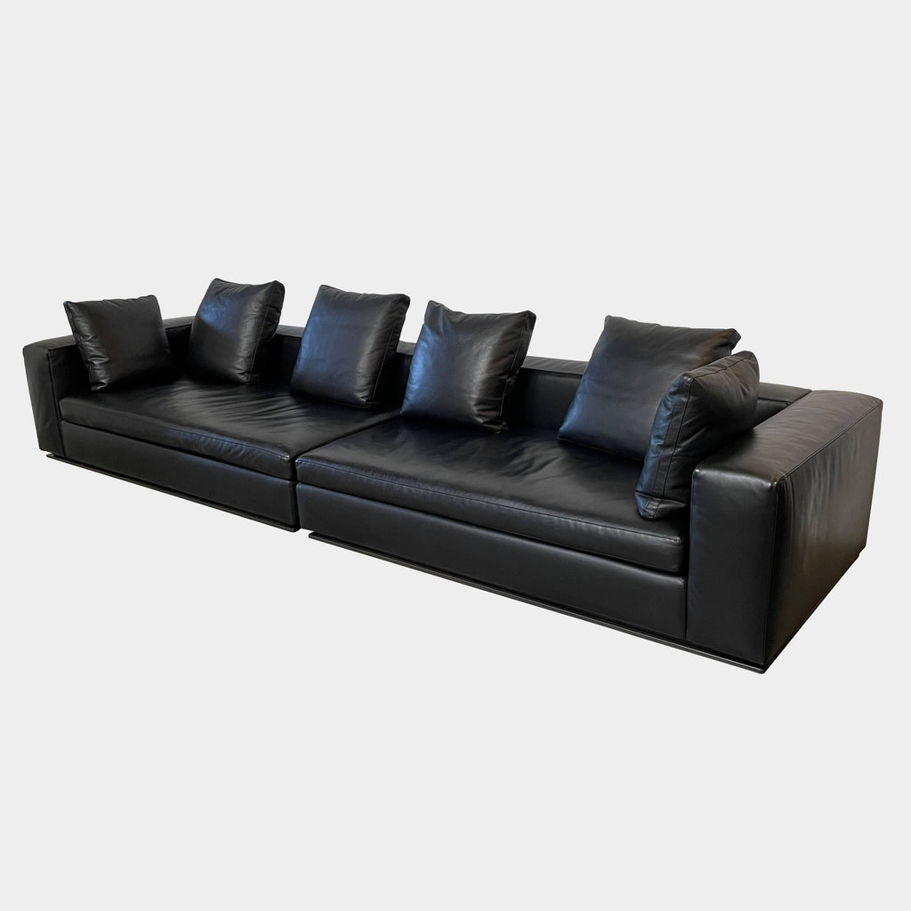 Hamilton Black Leather Sofa, Sofas - Modern Resale