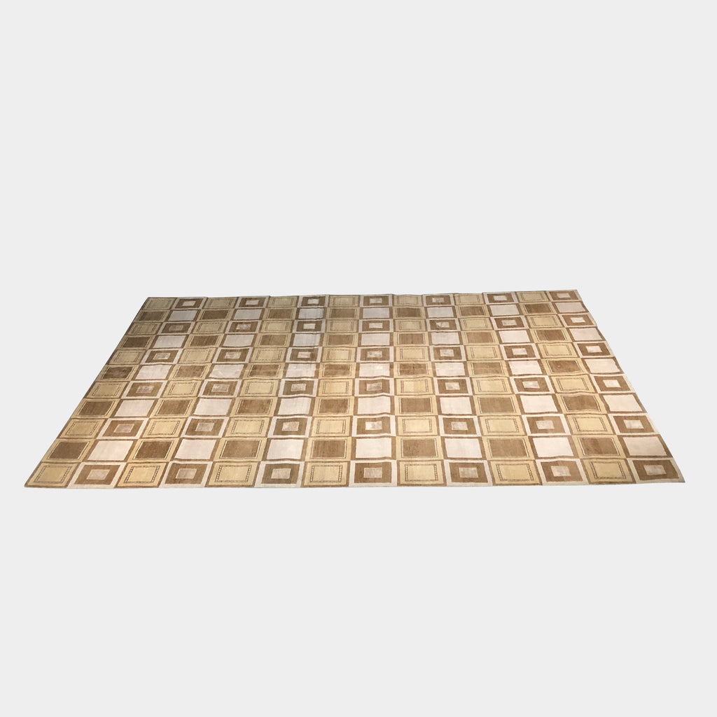 Square Tile Brown Rug, Rug - Modern Resale