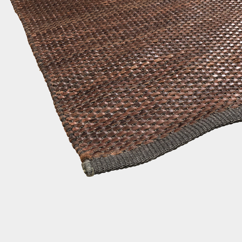 Brown Leather Woven Area Rug, Rugs - Modern Resale