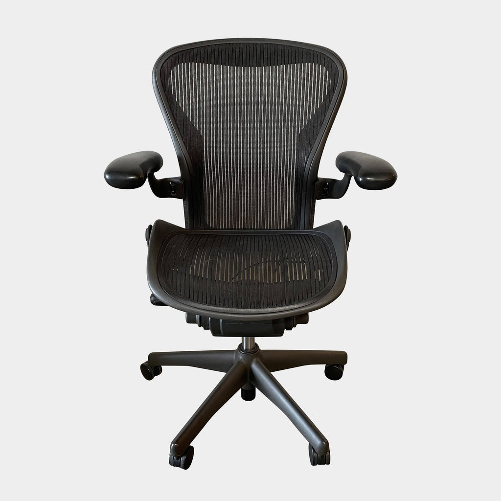 A breathable fabric Herman Miller Aeron Office Chair by Herman Miller on a white background.
