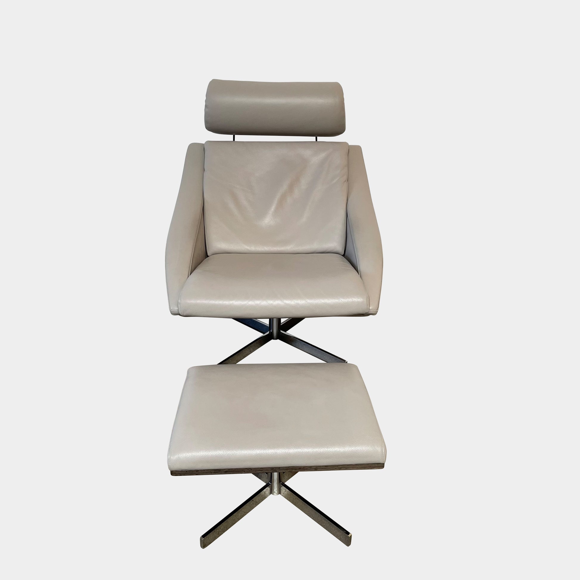 Bakea Swivel Chair with Ottoman, Chair & Ottoman - Modern Resale