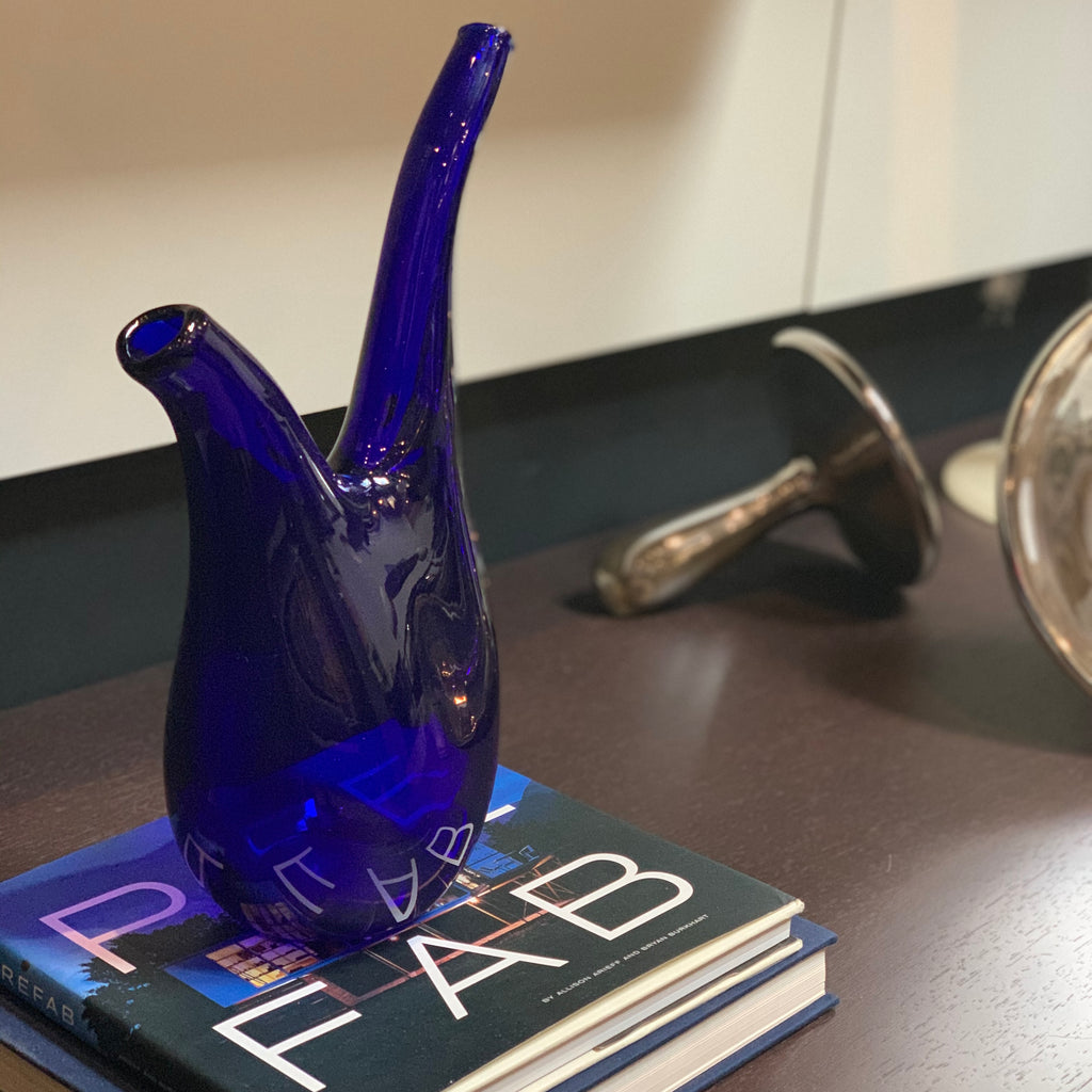 Blue Spout Vase, vase - Modern Resale