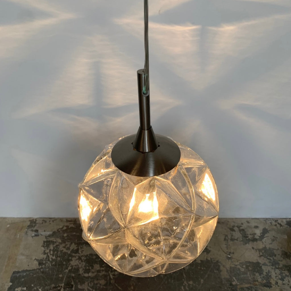 Faceted Clear Glass Pendant, Ceiling Light - Modern Resale