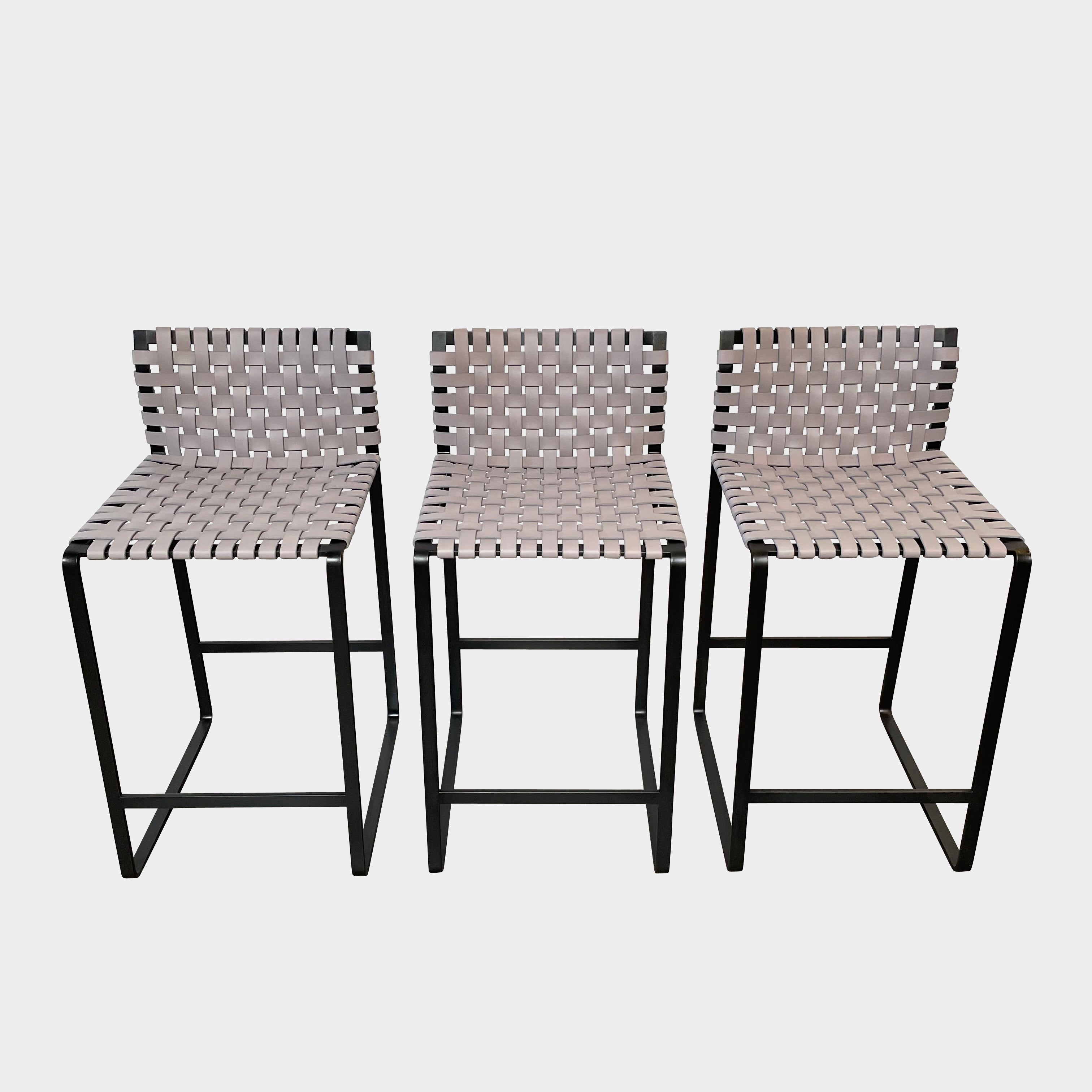 Mark Albrecht 'Low Woven Back' Counter Stool Set – Modern Resale