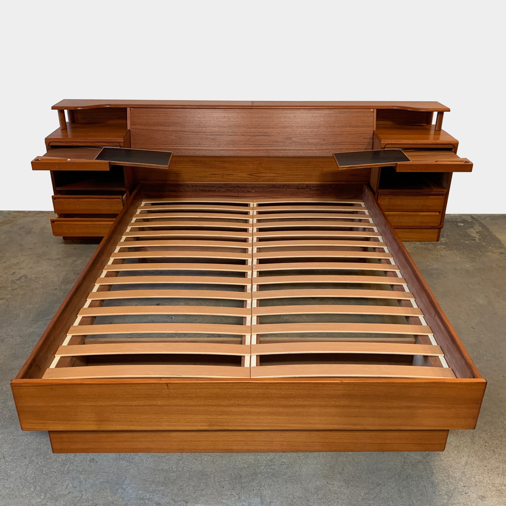 Danish Queen Bed with Nightstands, Beds - Modern Resale