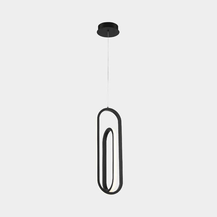 The Eurofase Lighting Denmark Pendant from Eurofase Lighting is a contemporary black pendant light. Its oblong shape adds a modern touch to any space.
