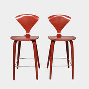 A pair of Cherner Counter Stools on a white background by Cherner Chair Company.