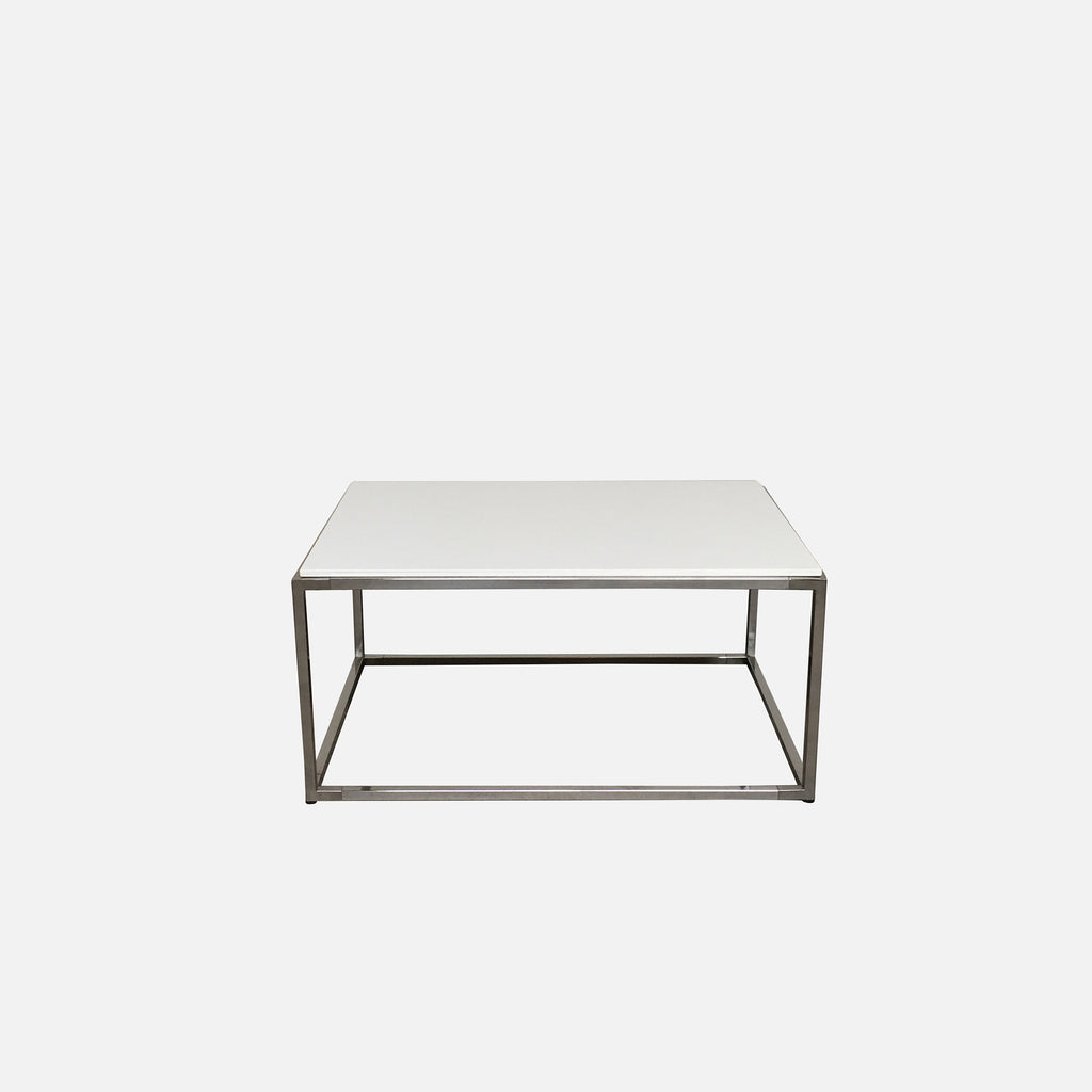 White & Chrome Coffee Table, Coffee Table - Modern Resale