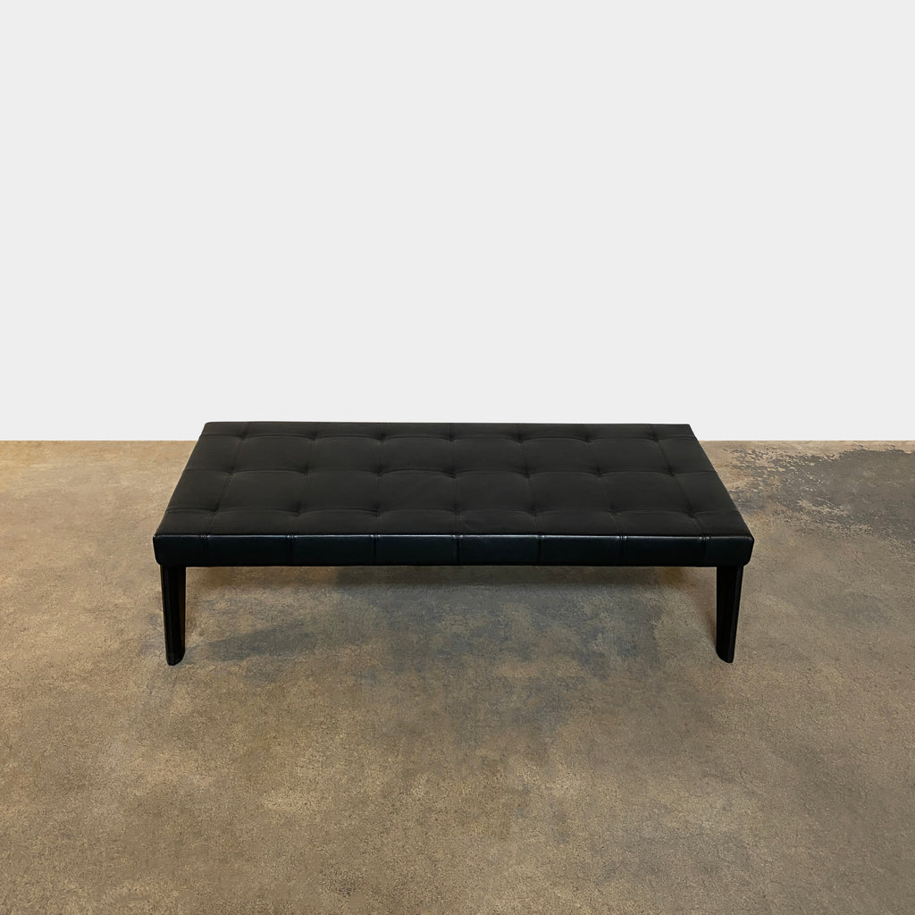 Kirk Black Leather Bench, Bench - Modern Resale