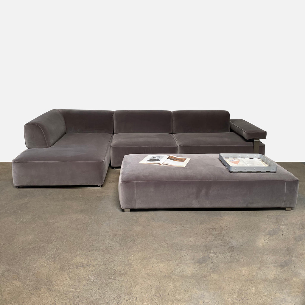 Cannes Left-Chaise Sectional + Ottoman, Sectional - Modern Resale