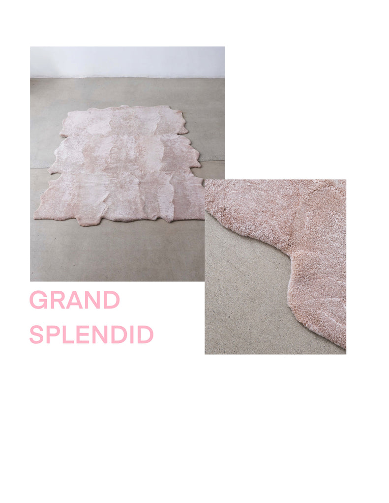 Grand Splendid 'Chesterfield' Sheepskin Rug in Blush Modern Resale