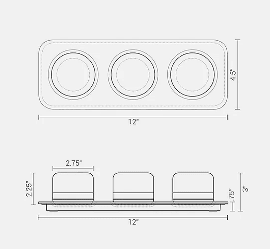 Three Luna Firefly Portable Lights on a wooden stand with a white background.