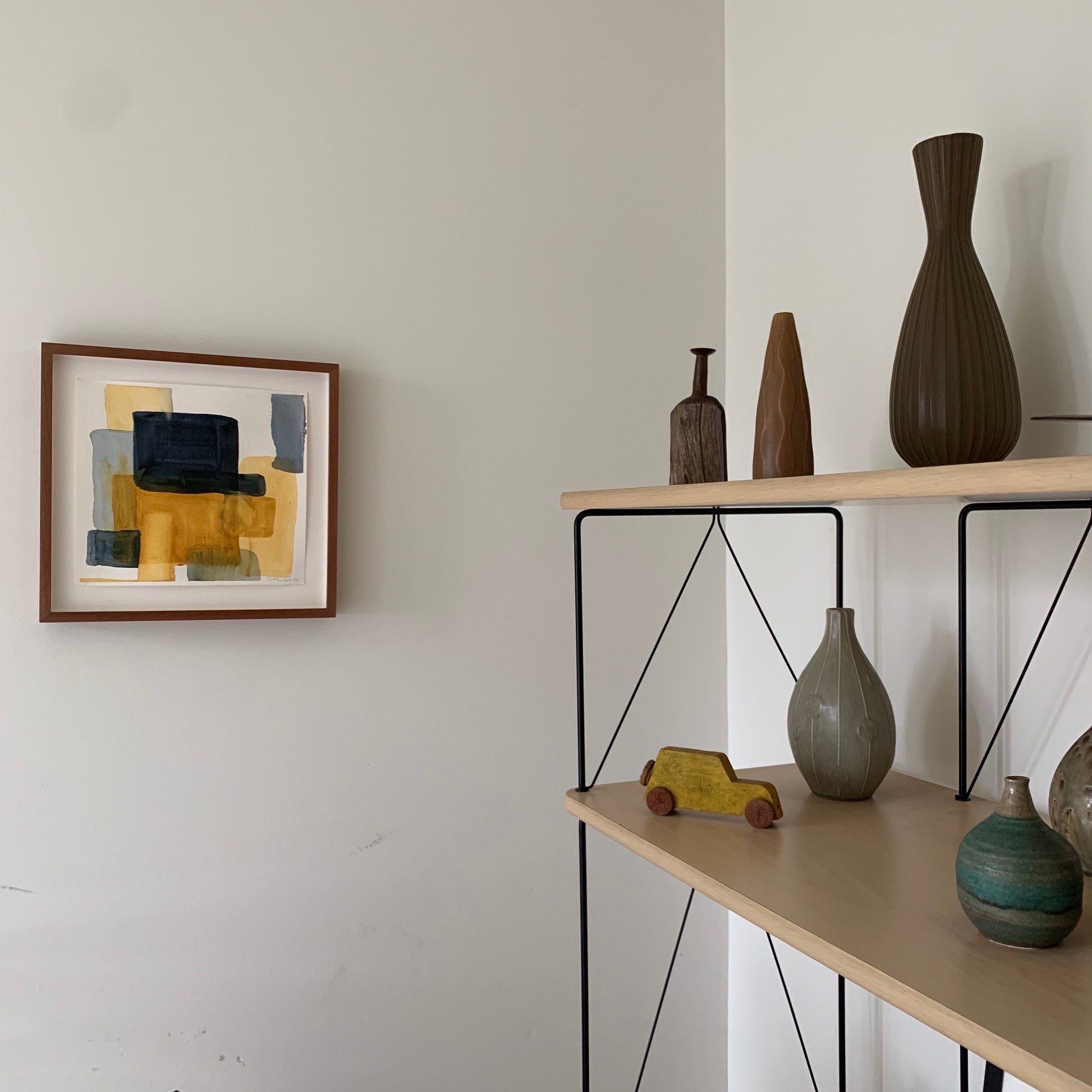 Watercolor: Composition in Blue and Gold, Art & Prints - Modern Resale