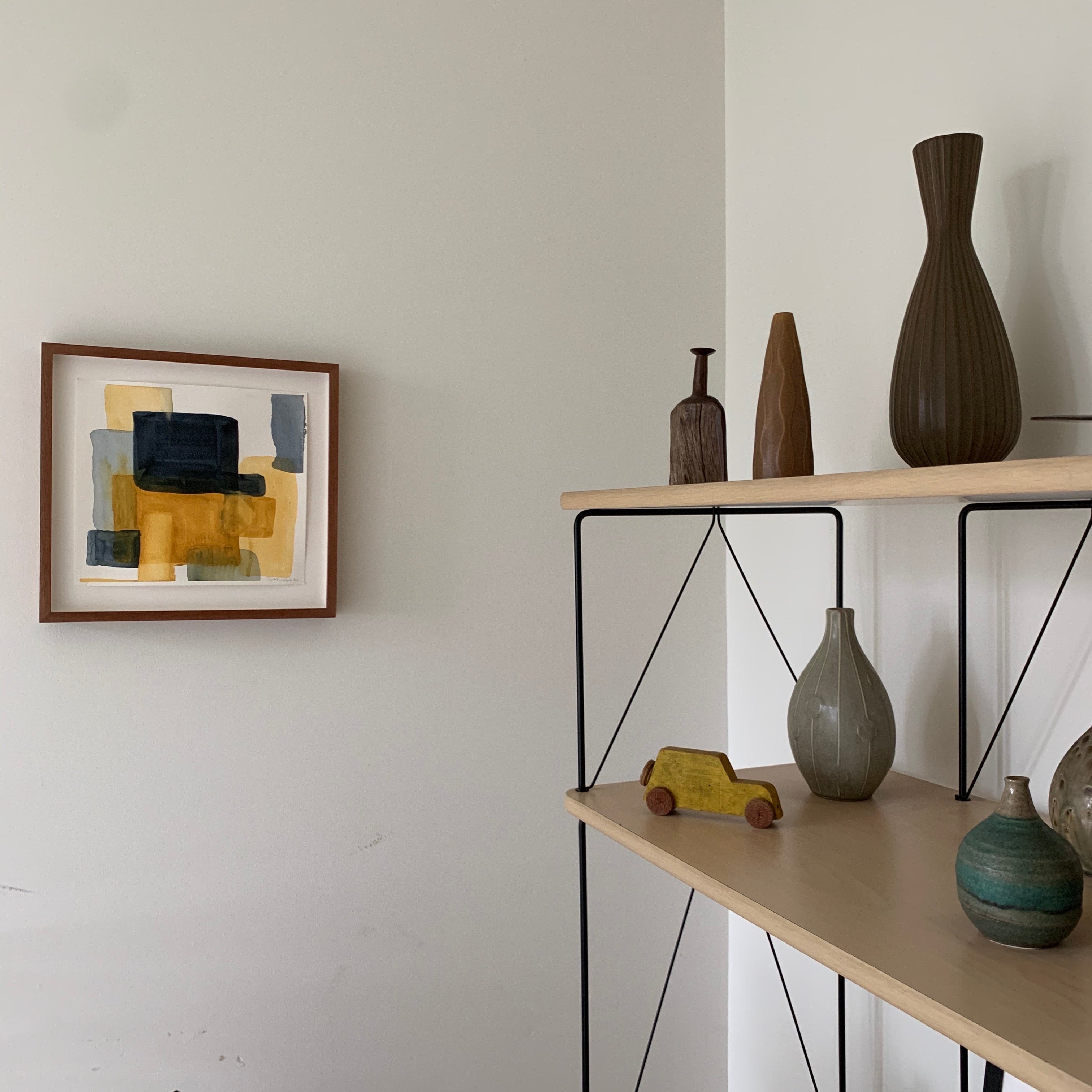 Watercolor: Composition in Blue and Gold, Art & Prints - Modern Resale