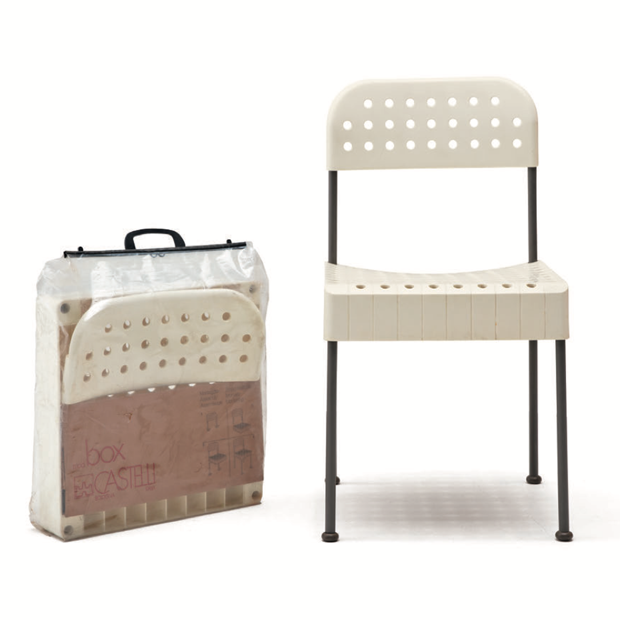 Driade White Mid Century 'Box' Chair by Enzo Mari | LA