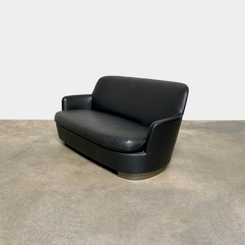 Jacques Black Leather Sofa, Sofas - Modern Resale