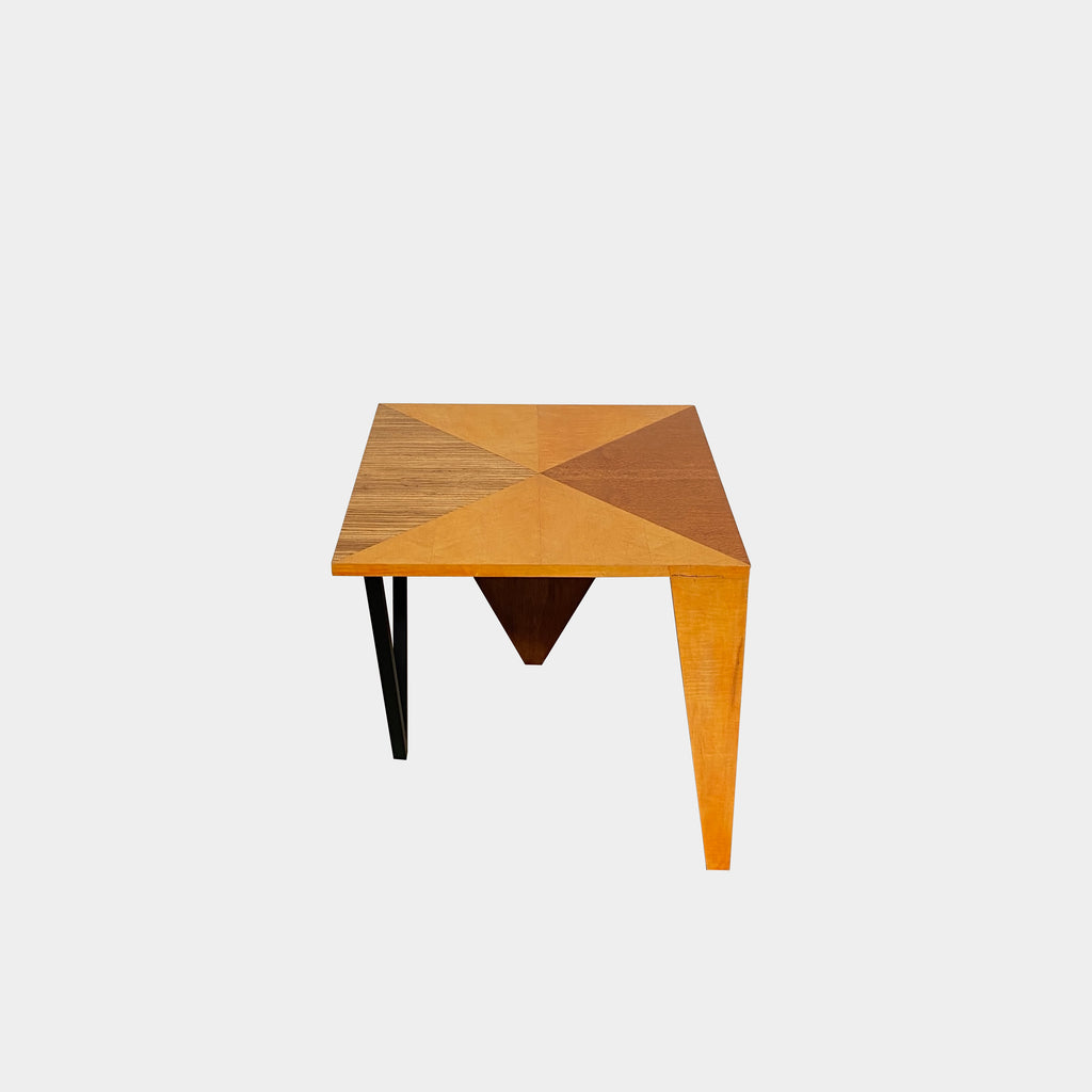 Wood And Metal Side Table With Triangle Theme, Accent Tables - Modern Resale